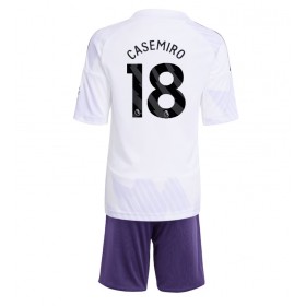 Manchester United Casemiro #18 Borta Kläder Barn 2025-26 Kortärmad (+ Korta byxor)